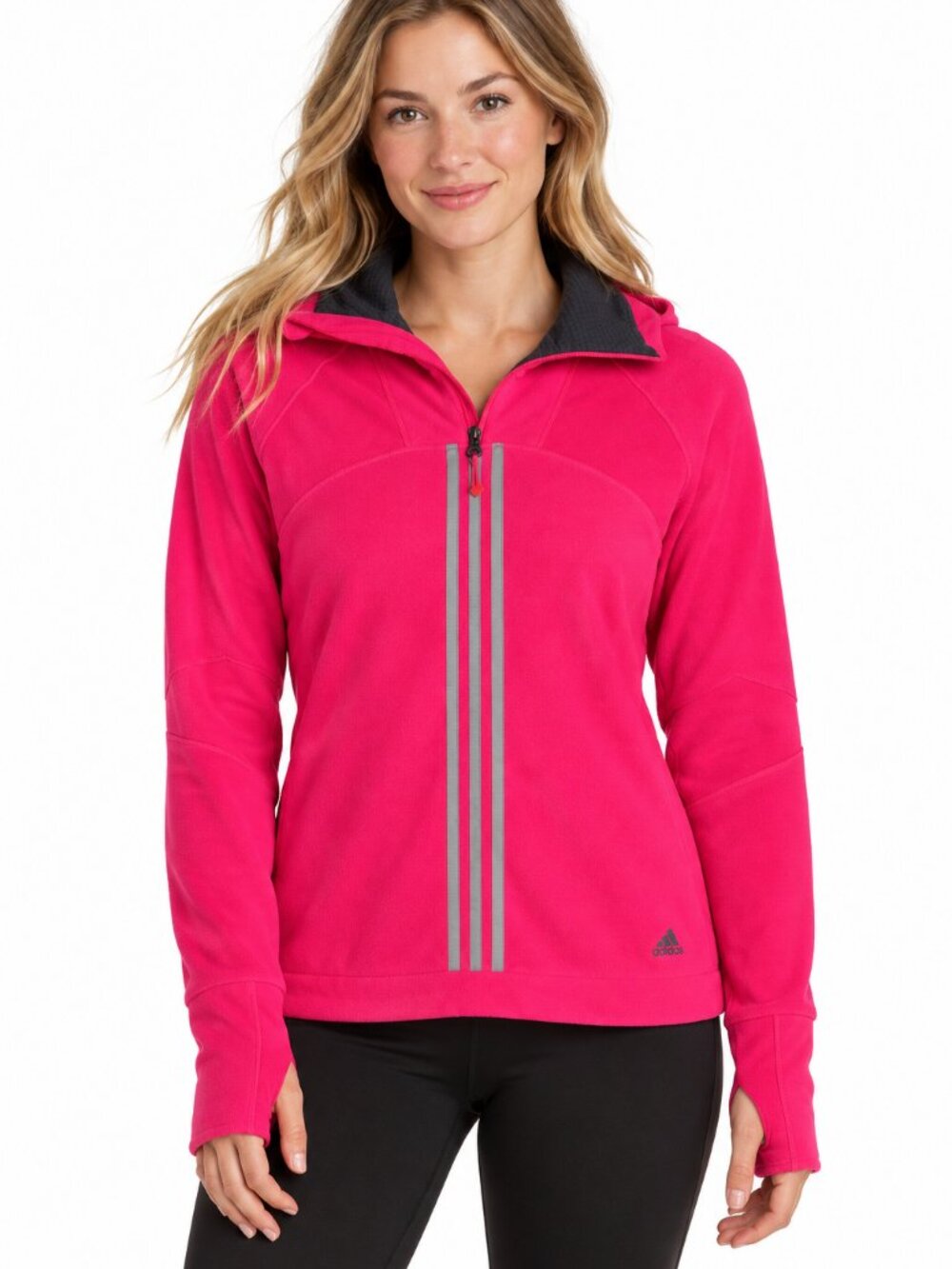 Adidas ClimaWarm Hot Pink Half-Zip Fleece Pullover Jacket - Women's M